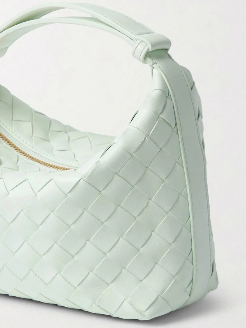 Bottega Veneta Wallace Intrecciato Nappa Woven Bag in Light Mint Blue Green - Picture 2 of 9